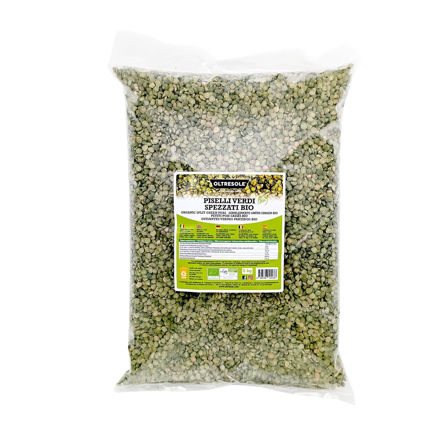 Mazăre verde despicată organică 1 kg, leguminoase uscate, decojite și despicate organic, nu necesită înmuiere, sursă de proteine, ideală pentru supe, pachet ideal pentru familie