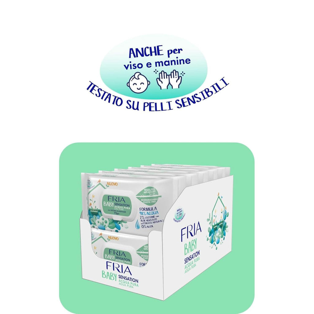 Servetele pentru schimbarea scutecelor Baby Sensation cu apa pura, formula cu apa purificata 98% cu efect de curatare a pielii, testate dermatologic, pachet economic Servetele Umede Bebelusi Naty Shop