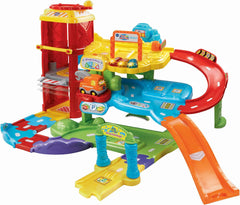 Vtech TUT TUT Baby Flitzer - Garaj de parcare, colorat, 66.6 x 75.3 x 45.1 cm & TUT TUT Baby Flitzer - Mașină de pompieri - mașină de jucărie cu muzică, buton luminos, propoziții și sunete interesante Jucarii Bebe Naty Shop