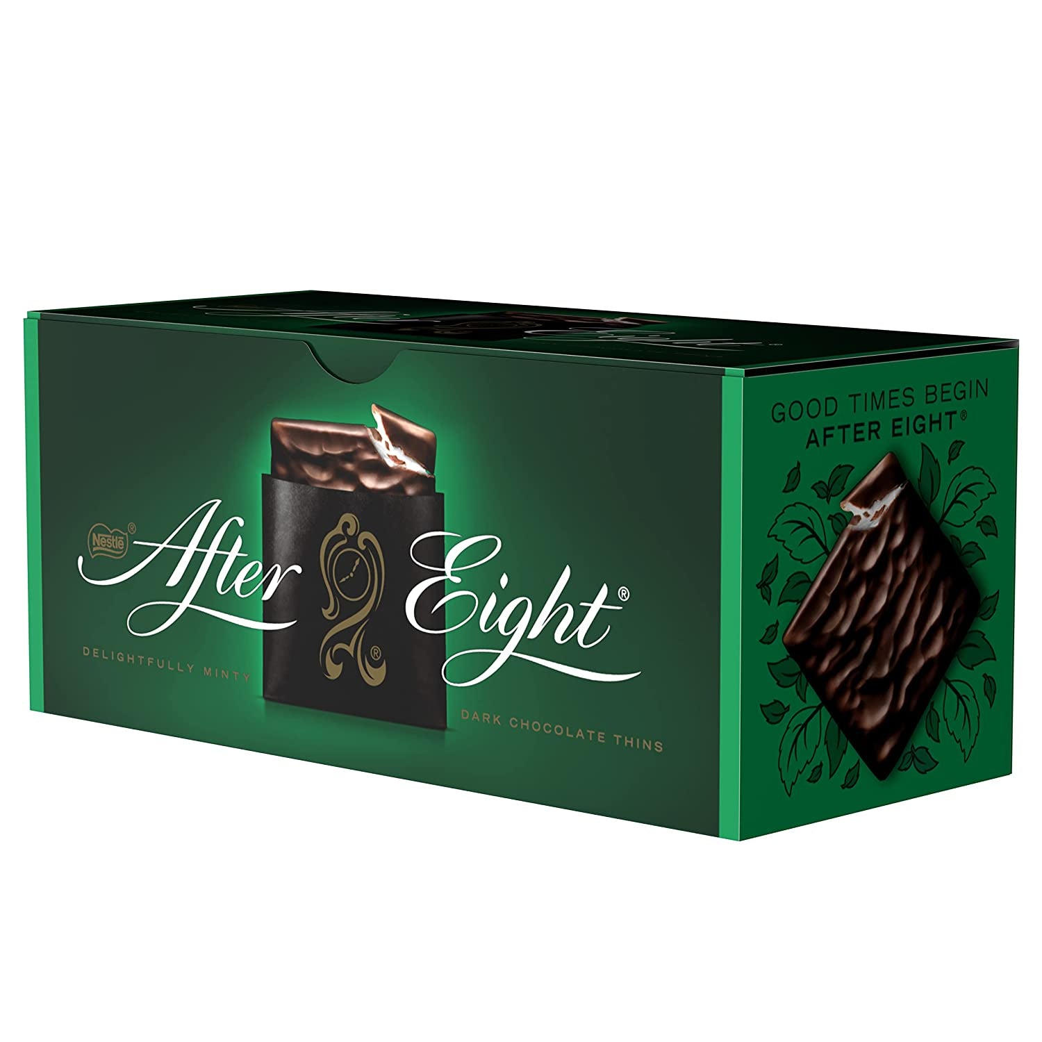 NESTLÉ AFTER EIGHT, pătrățele subțiri de ciocolată neagră cu umplutură de cremă de mentă pentru cunoscători, pachet de 5 (1 x 200g)