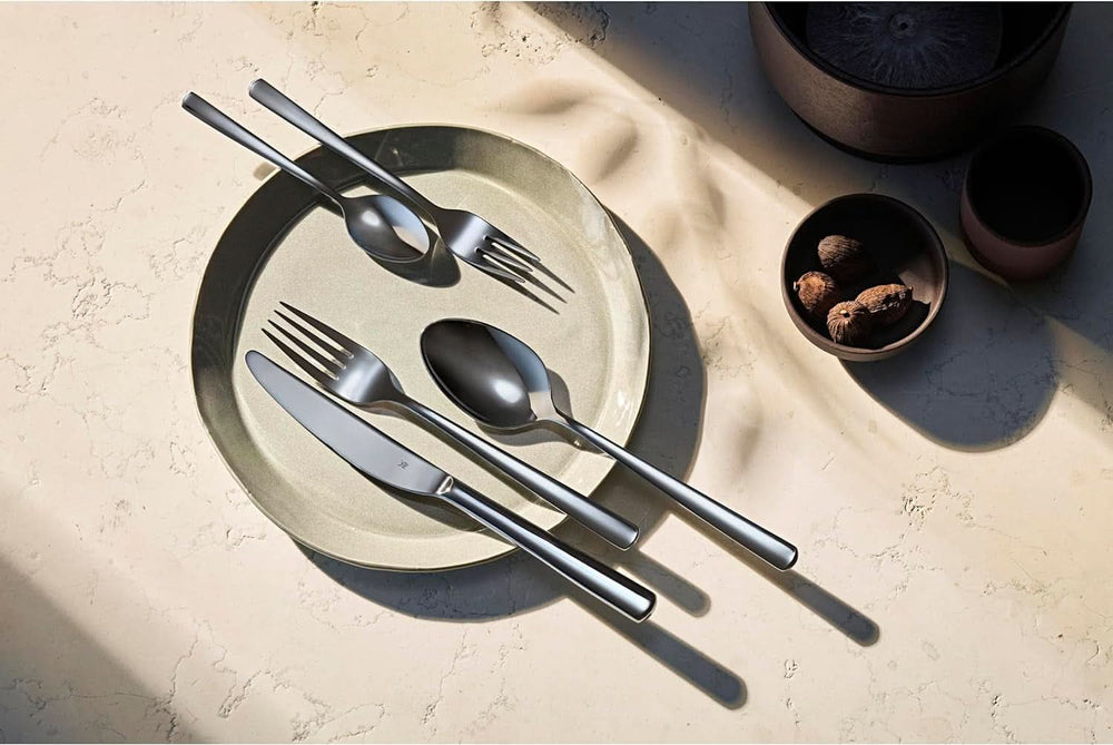 WMF Philadelphia set de tacâmuri pentru 12 persoane, 60 de piese, cuțite monobloc, oțel inoxidabil Cromargan Bucatarie Naty Shop