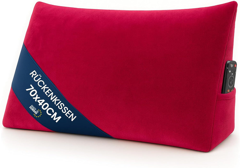 Pernă pană, pernă spătar, pernă din catifea reiată, lățime 70 cm - pernă de citit pentru pat, canapea și canapea, pernă canapea mare, pernă de perete, pernă canapea, pernă de citit, pernă suport pentru spătar, gri deschis