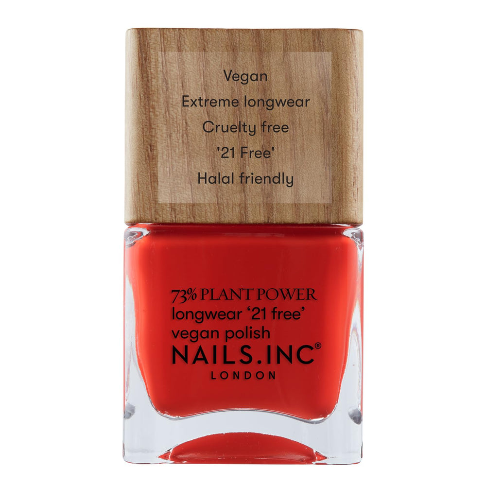 Nails Inc - Oja vegană GLOWING SOMEWHERE Plant Power - 73% pe bază de plante, 100% vegană și fără cruzime - Manichiură perfectă, sidefat strălucitor - Pentru o nail art ecologică
