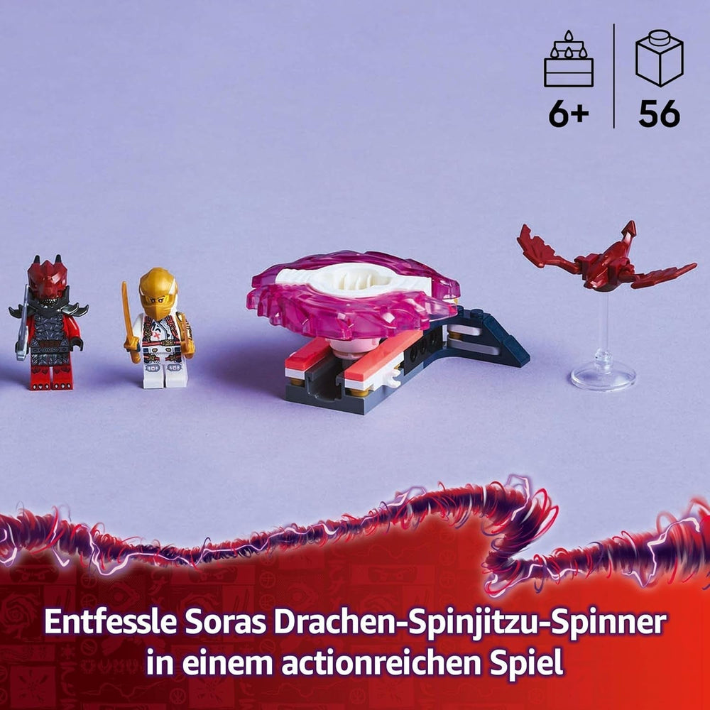LEGO NINJAGO Sora's Dragon Spinjitzu Spinner - Jucărie Ninja de acțiune cu 2 minifigurine - Set de joacă mic pentru copii - Idee de cadou pentru băieți și fete de la 6 ani 71824 Seturi de constructie Besuche den LEGO-Store