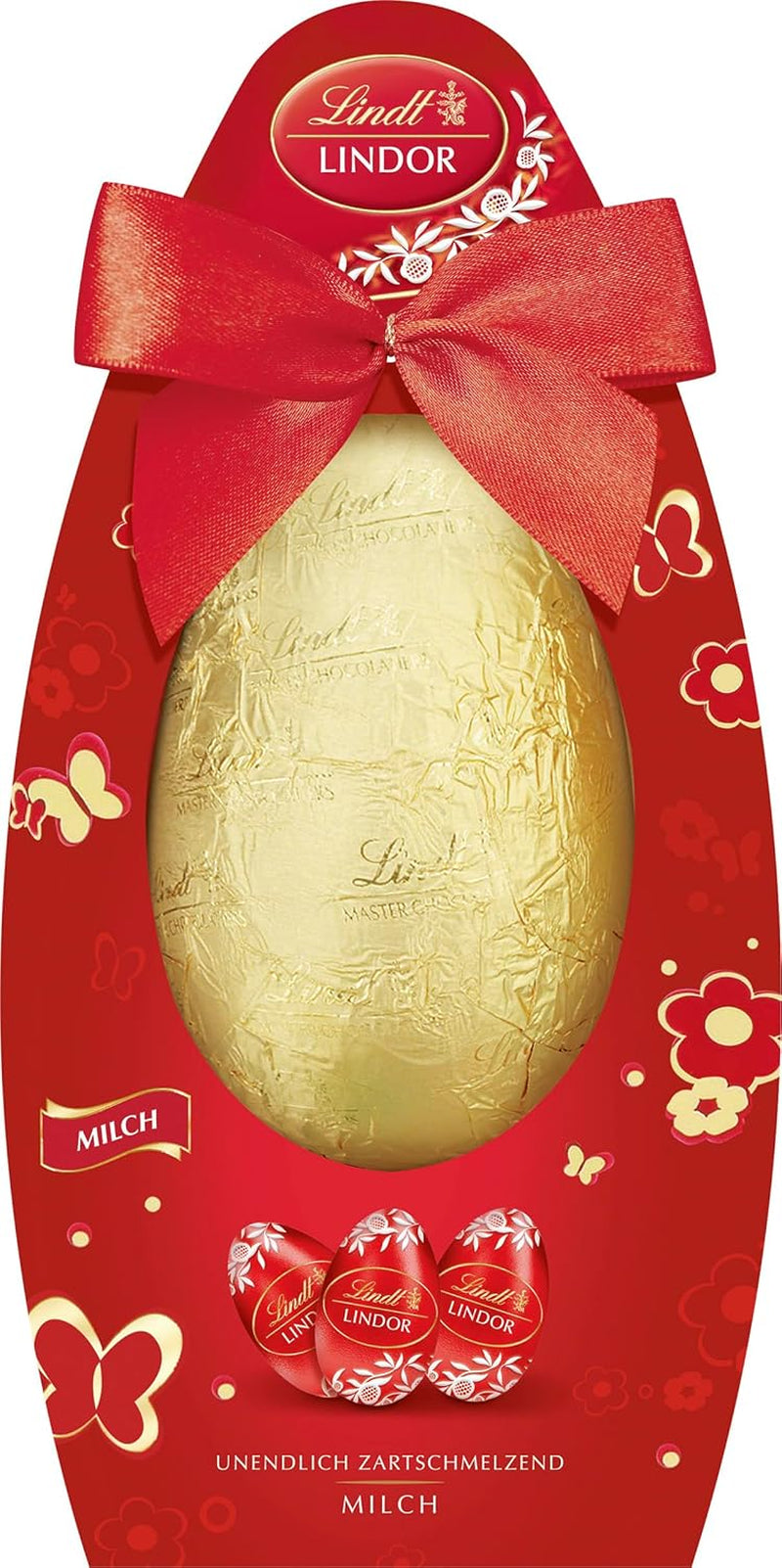 Mix de Paște Lindt Chocolate LINDOR | Casetă 144g | Ouă LINDOR care se topesc în gură în trei variante: Ciocolată cu lapte, Ciocolată neagră, Alune | Ciocolată de Paște | Cadou de ciocolată | 1 pachet
