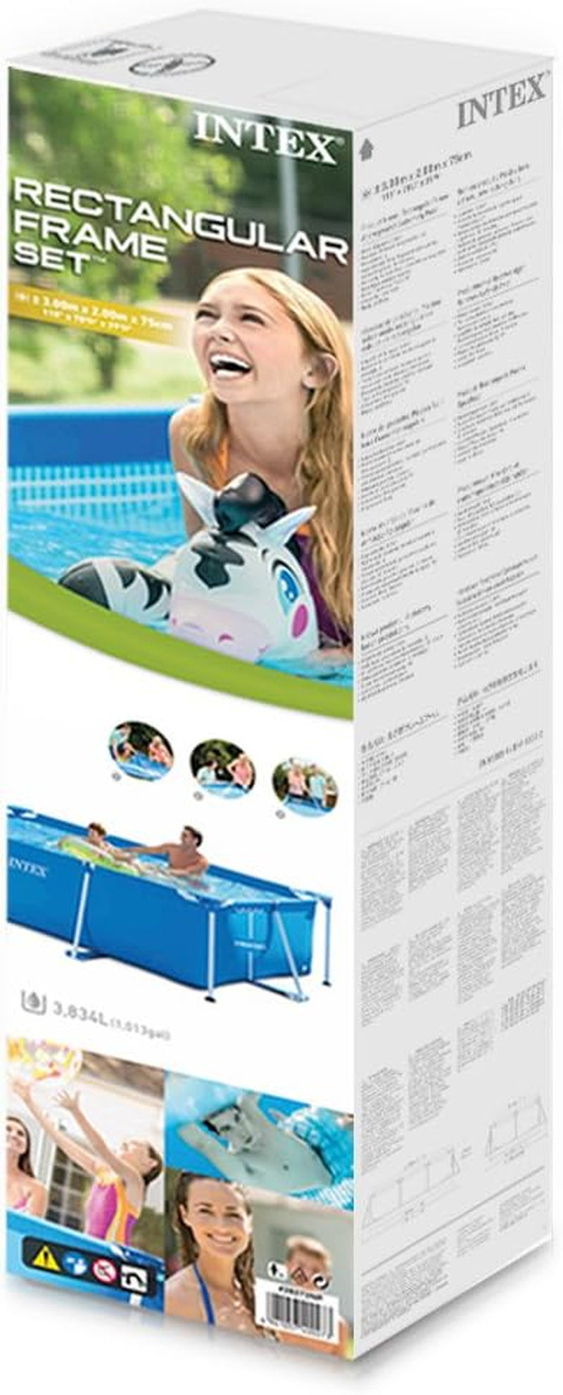 Sistem de filtrare cu nisip Krystal Clear SX925, Capacitate de circulație 2.000 l/h, 26642, Piscină cu cadru dreptunghiular și alb - Piscină supraterană - 300 x 200 x 75 cm, Albastră