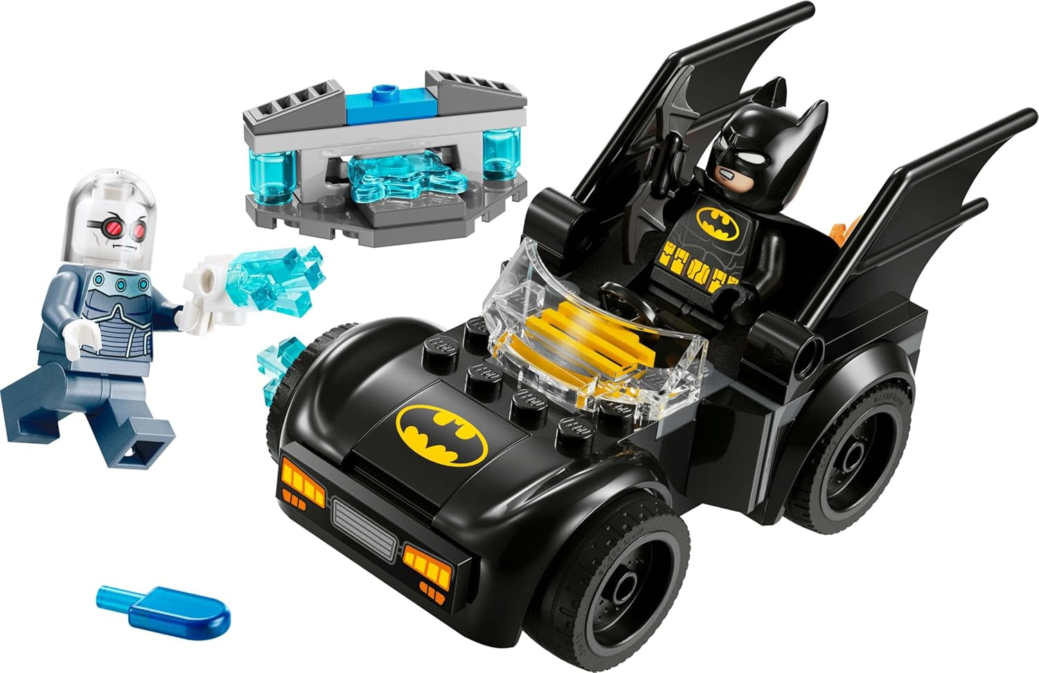LEGO DC Batman: Batman & Batmobil Vs. Mr. Freeze - Jucărie cu mașină de supereroi cu 2 minifigurine - Tragător de gheață cu elemente pentru foc - Cadou pentru băieți și fete de la 4 ani 76301 Seturi de constructie Besuche den LEGO-Store