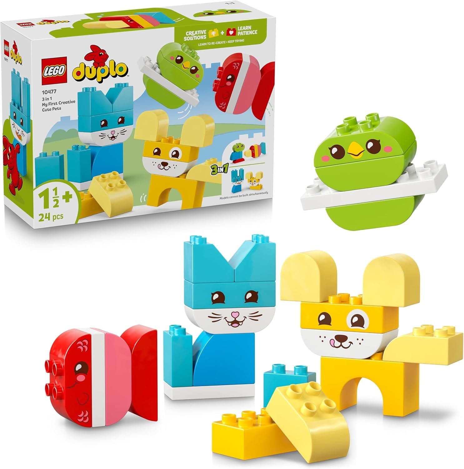 LEGO DUPLO My First Animal Train Set - Educational Toy for Toddlers - incl. Rooster, Horse, Lamb & Cow Farm Animal Figures, Birthday Gift for 1+ Year Old Boys & Girls - 10412