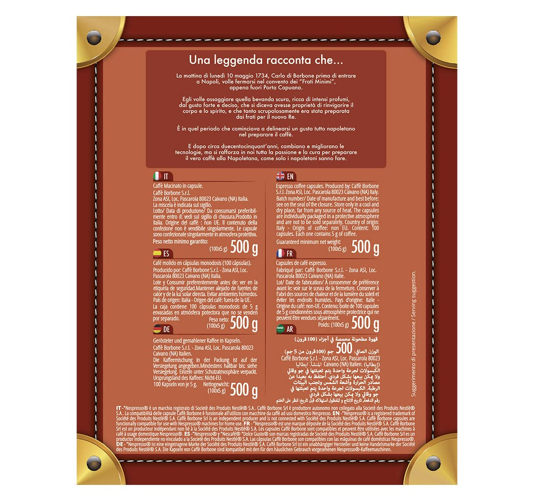 Caffè Borbone Respresso, Blaue Kaffeemischung - 100 Kapseln - Kompatibel mit Nespresso®* Haushalts-Espressomaschinen