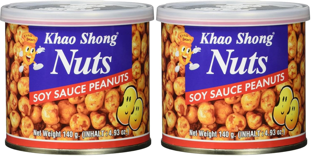 Mazăre verde prăjită Khao Shong cu wasabi, mazăre crocantă într-un aluat picant, o alternativă cu conținut scăzut de grăsimi la nuci, iuțeală medie, 1 conservă de 140 g | 140 g (1 pachet)