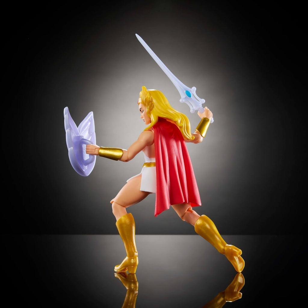 Masters of the Universe Origins figurină de acțiune She-Ra din colecția de desene animate, aproximativ 14 cm înălțime, eroină din televiziunea anilor 1980, prințesa puterii, design detaliat și accesorii, JBM76 Action figures Naty Shop