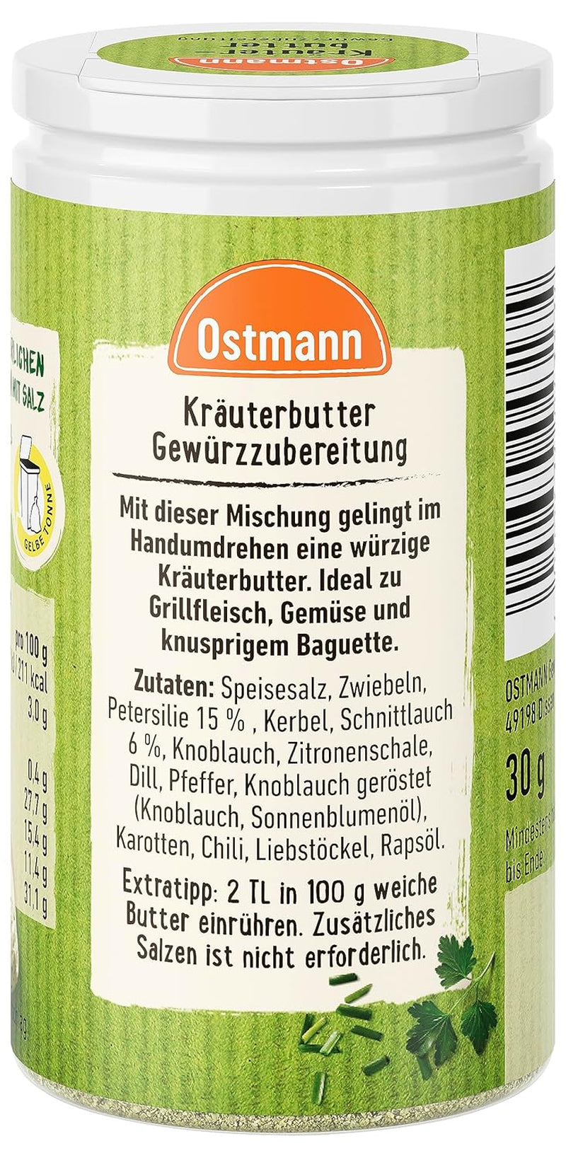 Ostmann Gewürze Kräuterbutter Gewürzzubereitung, 30 g (Verpackungsdesign kann abweichen)