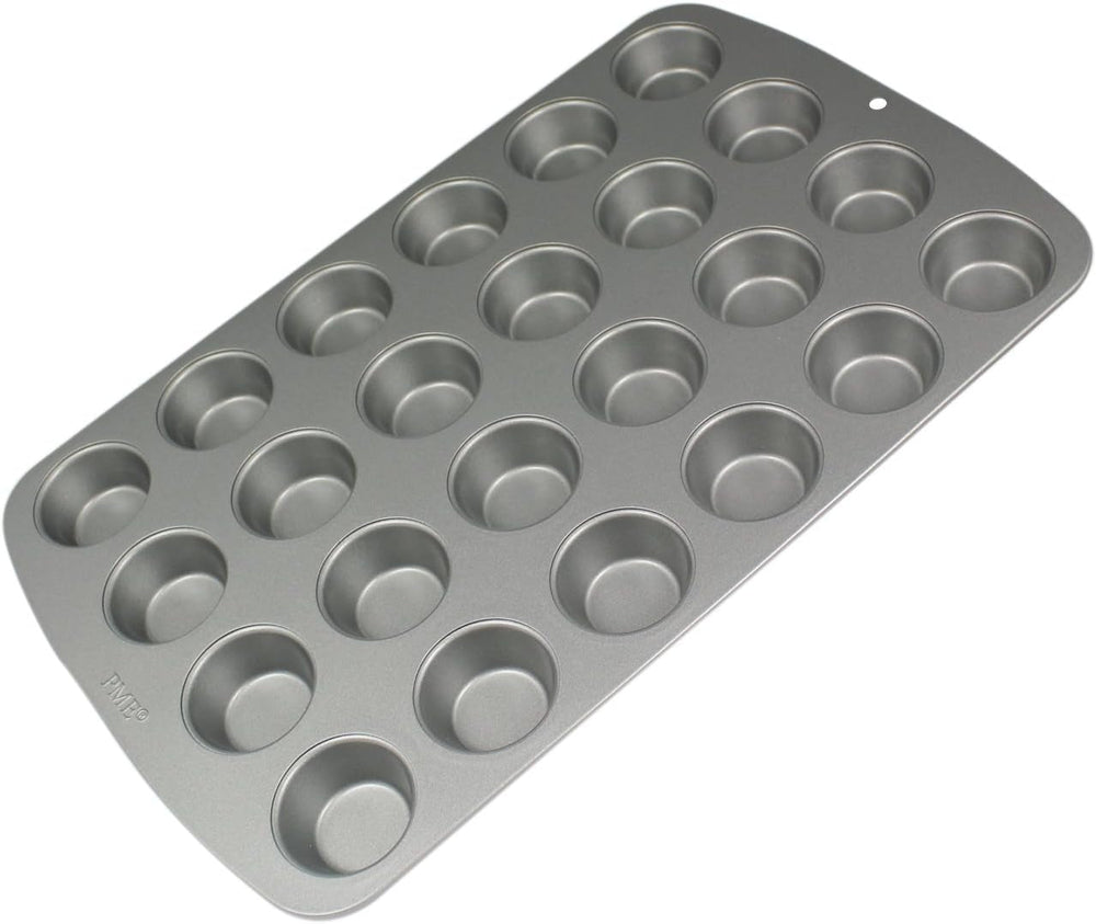 CSB111 Antihaftbeschichtete Mini-Muffinform Mit 24 Löchern Aus Karbonstahl, Edelstahl, Silver, 39.4 X 24.6 X 2.1 Cm Matrite si tavi pentru copt Naty Shop
