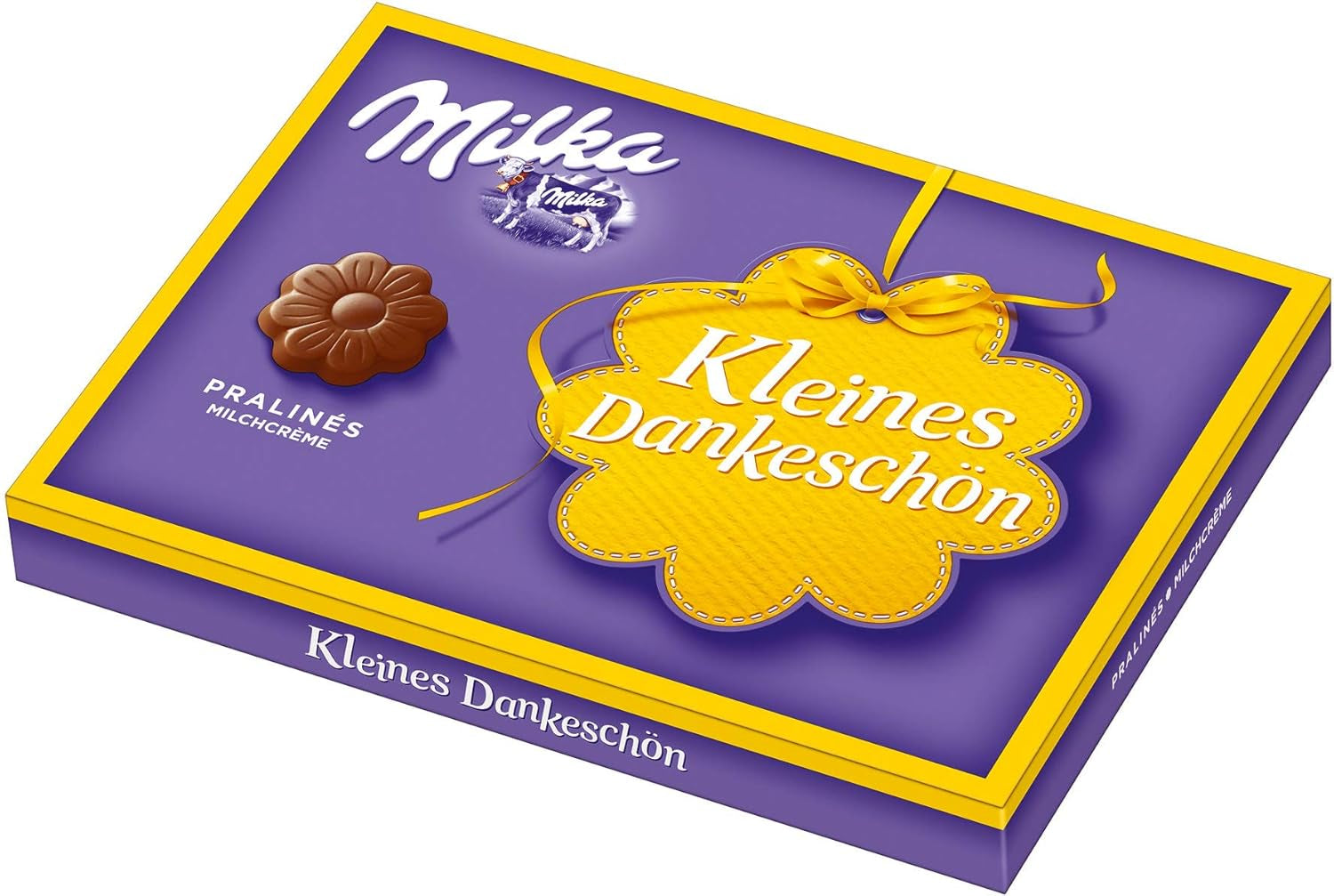 Praline Milka Little Thank You – Ciocolată cu lapte alpină cu umplutură fină de cremă de lapte – 12 x 44g
