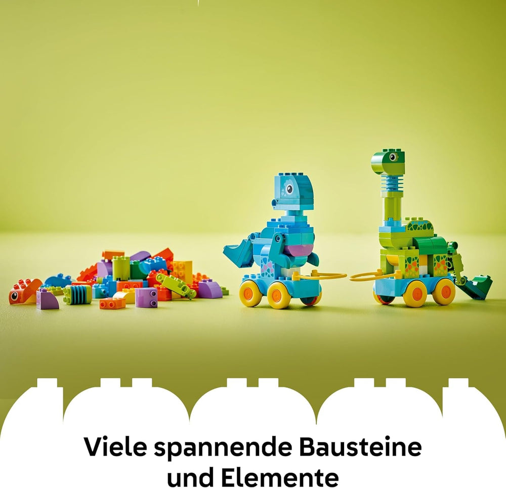 LEGO DUPLO Town Dinos auf Rädern 3-in-1-Set - Spielzeug für Mädchen & Jungen ab 3 Jahren - Diplodocus und T. rex, Triceratops & Stegosaurus oder Pteranodon & Parasaurolophus Dinosaurierfiguren - 10451