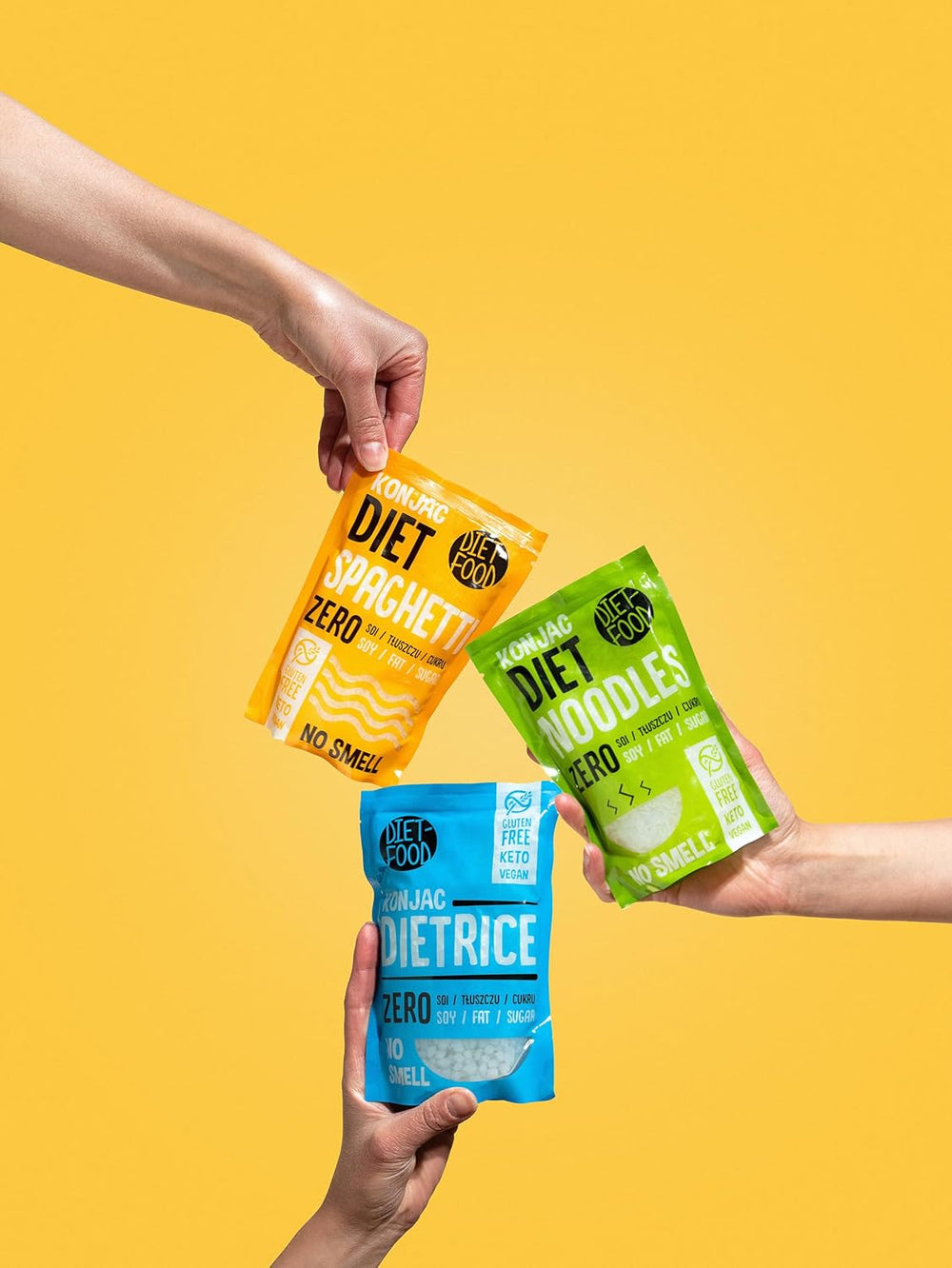 Tăiței Shirataki Dietetici | Tăiței Konjac cu conținut scăzut de carbohidrați | 200 de grame, aliment vegan cu conținut scăzut de calorii, fără grăsimi, fără soia, fără gluten, tăiței dietetici solubili în apă