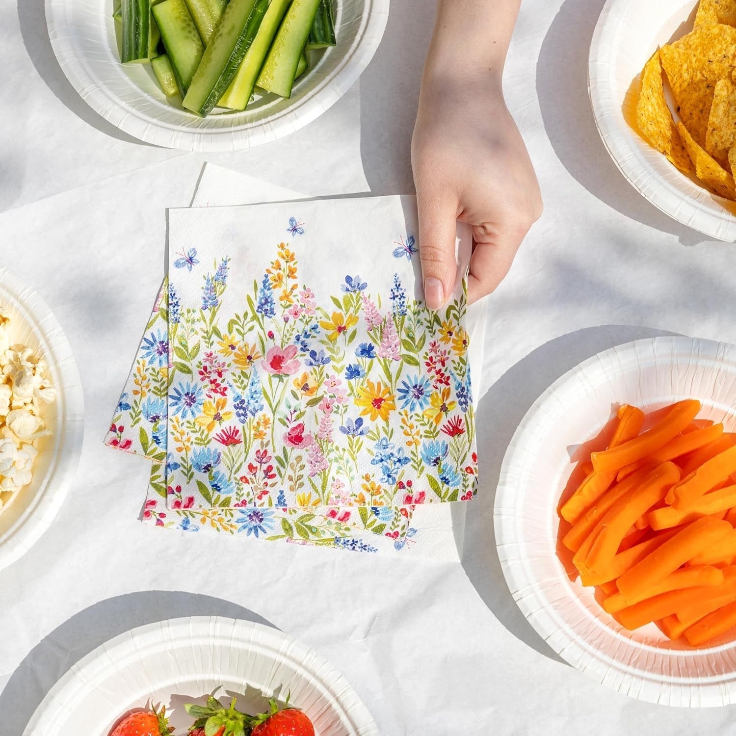 Talking Tables Table Kind Șervețele de unică folosință, șervețele din hârtie moale, șervețele de unică folosință, model floral, pentru nunți sau uz zilnic, ecologice, compostabile, reciclabile