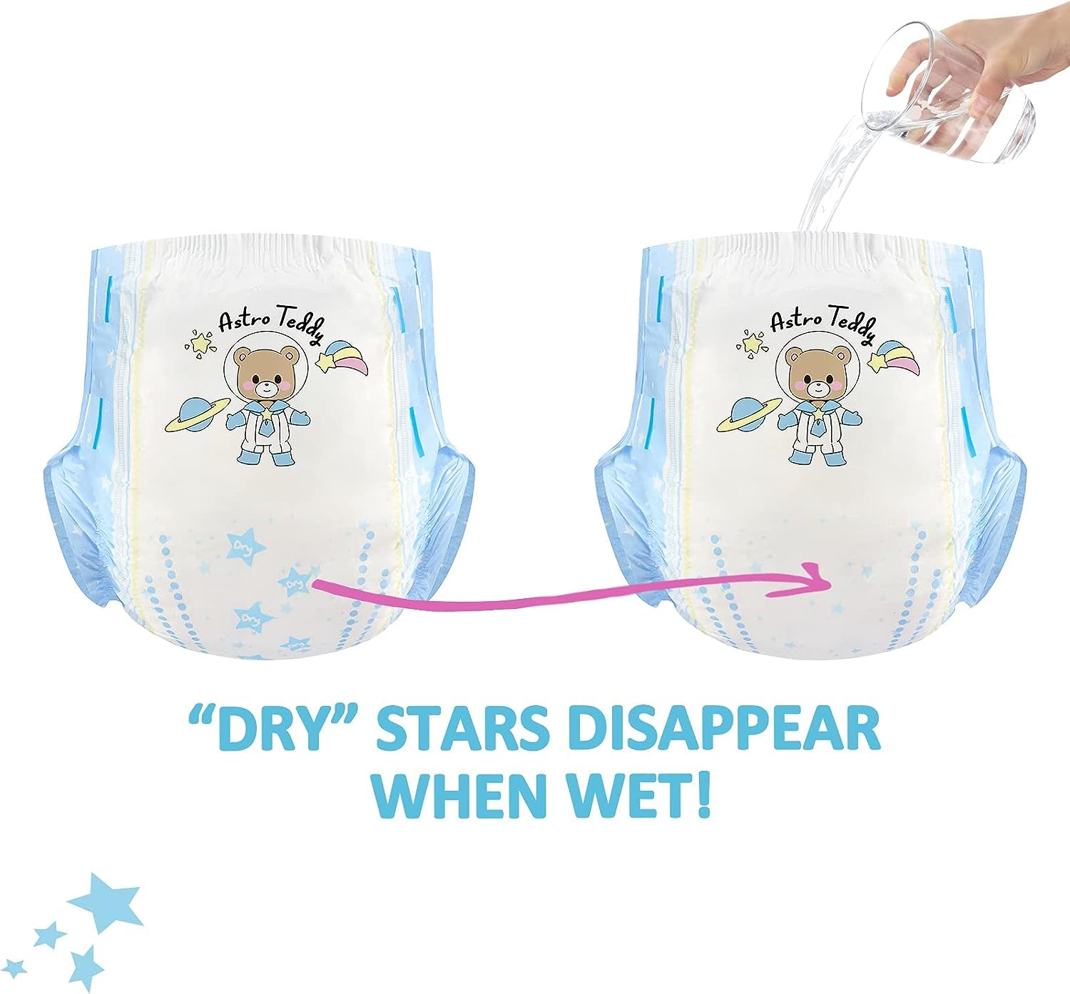 Scutece imprimate pentru adulți 5500-5800 ml, pachet de 2, 3 imprimeuri, asortate aleatoriu - Astro Babies (L)