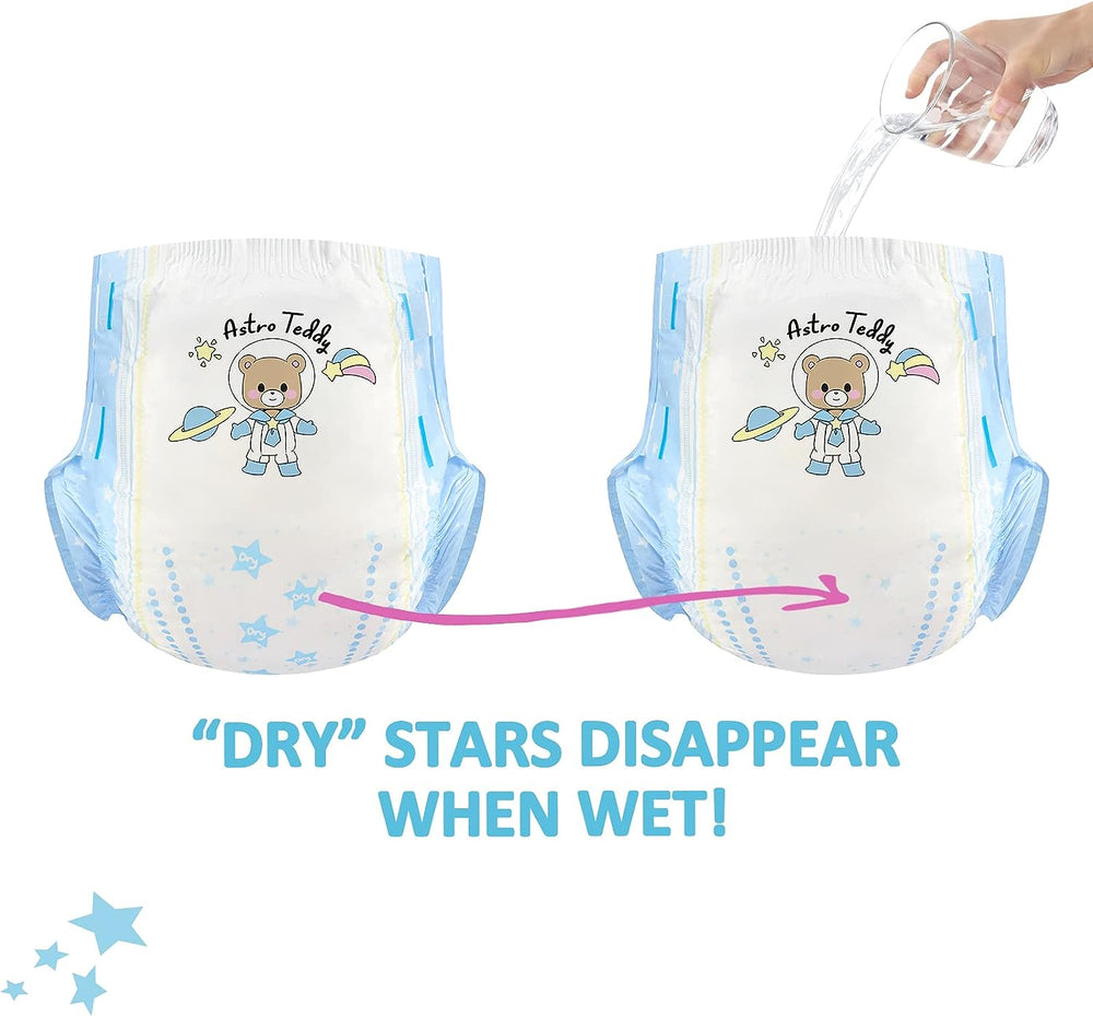 Scutece imprimate pentru adulți 5500-5800 ml, pachet de 2, 3 imprimeuri, asortate aleatoriu - Astro Babies (L)