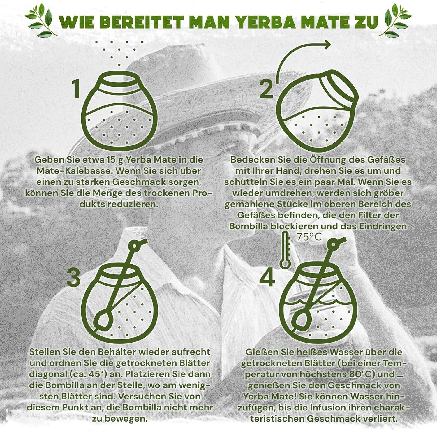 Verde Mate Green Orgánica Energia Guarana 500G | Ceai Yerba Mate organic din Brazilia | Conținut natural de cofeină | Ceai Mate organic