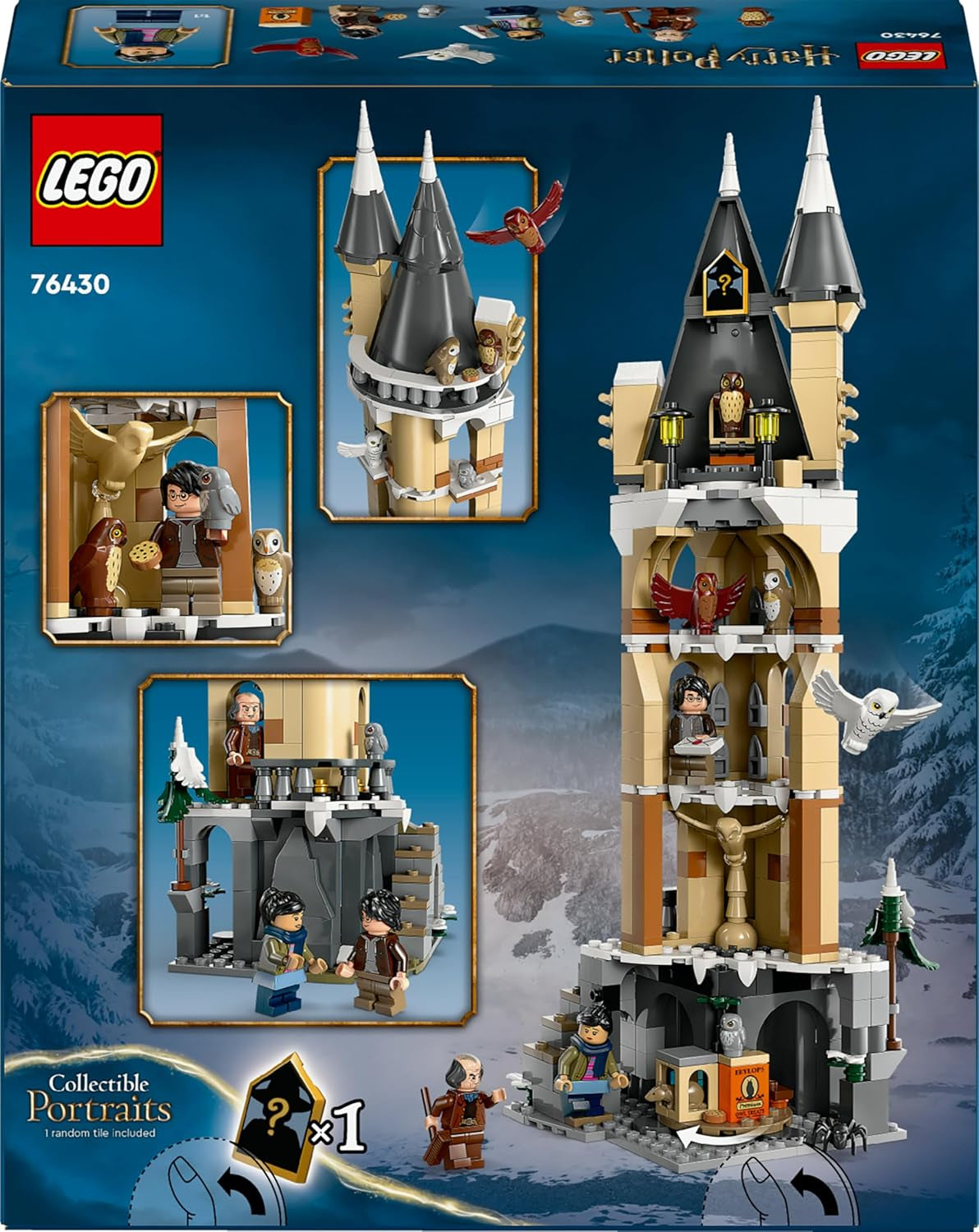 LEGO Harry Potter Owlery la Castelul Hogwarts, set de aventură cu animale de jucărie și 3 mini figurine, jucărie pentru film pentru copii, cadou pentru fete, băieți și toți fanii de la 8 ani 76430 Seturi de constructie Besuche den LEGO-Store