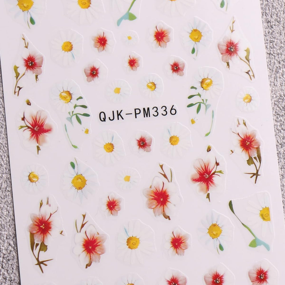 JMEOWIO Nagelsticker Blume 10 Blatt Nail Art Sticker Selbstklebend Nagelaufkleber Frühling Sommer Floral Dekoration Nageldesign Zubehör