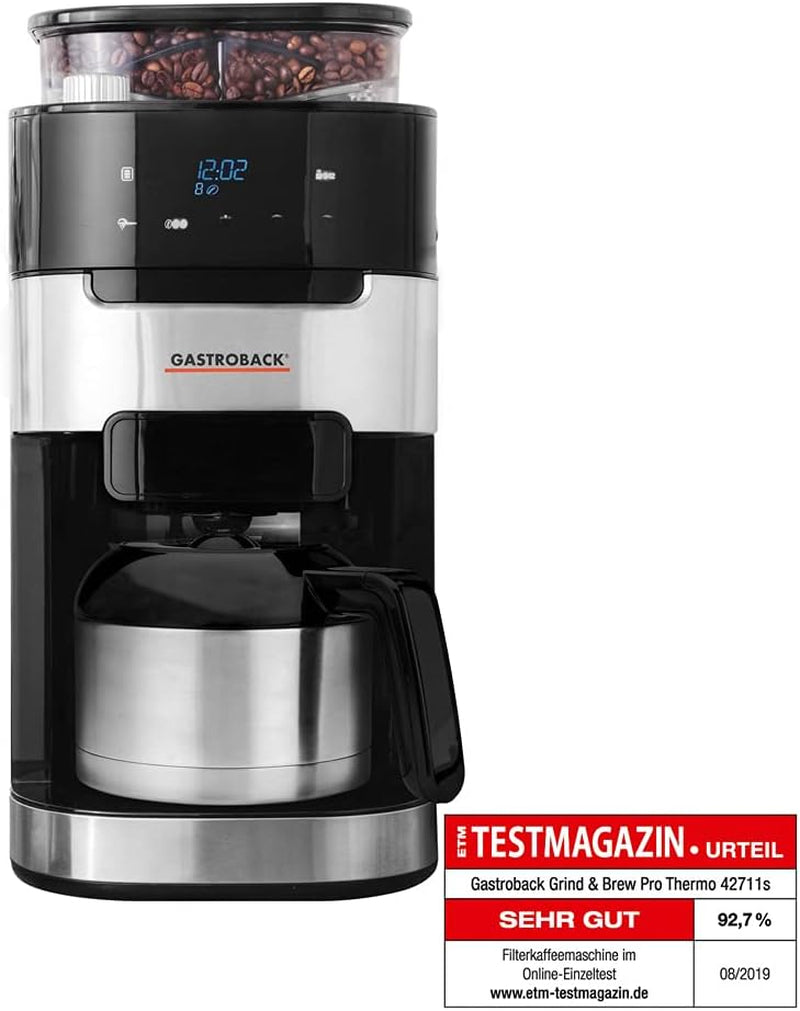 Espressor termo GASTROBACK Grind & Brew Pro, argintiu, negru