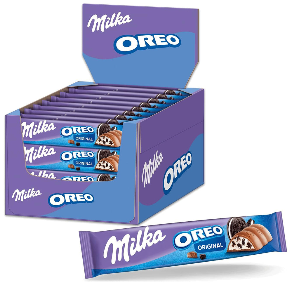 Batoane de ciocolată Milka – Ciocolată cu lapte alpină cu bucăți de biscuiți cu cacao și umplutură fină de cremă de lapte – 36 x 37g