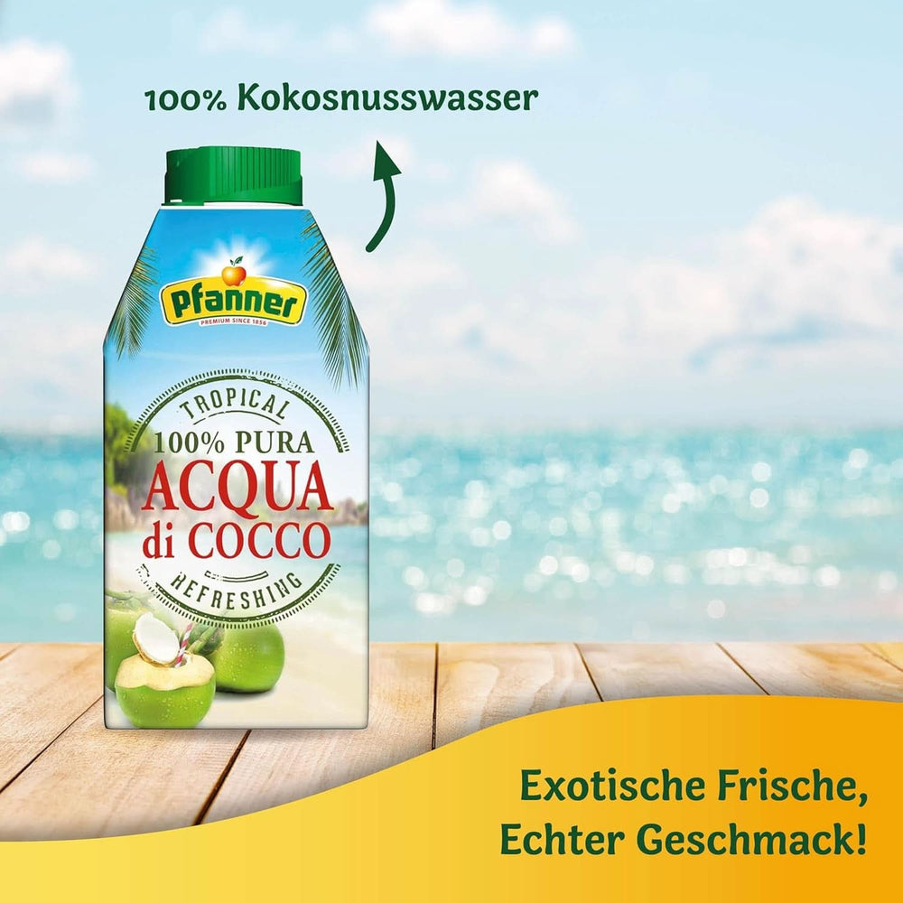 Pfanner Coconut Water Drink (8 X 500 ml)- Apă de nucă de cocos fără zahăr Naty Shop