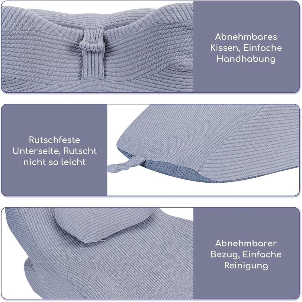 Pernă de citit pentru pat și canapea, pernă cu pană, pernă de pat din spumă cu memorie, pernă pentru dormit pe o parte, pernă ergonomică pentru susținerea spatelui, pentru citit și vizionat la televizor