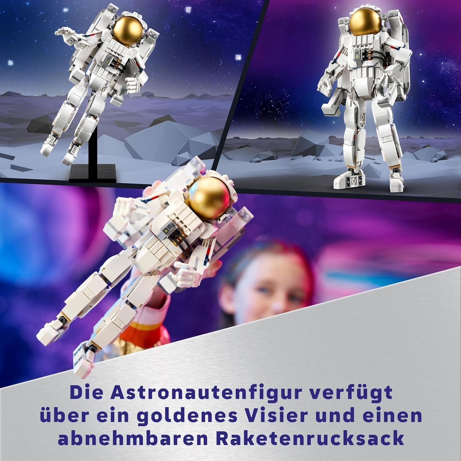 Jucărie LEGO Creator 3In1 Astronaut în spațiu, kit model cu câine și navă spațială pentru copii, decorațiuni pentru grădiniță, cadou creativ pentru băieți și fete de la 9 ani 31152 Seturi de constructie Besuche den LEGO-Store