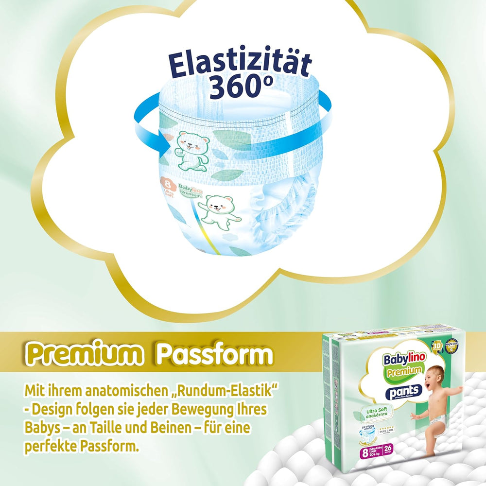 Pantaloni Premium Mărimea 8 cu Filtru Ultra-Moale, XXL (20+ kg), 26 bucăți