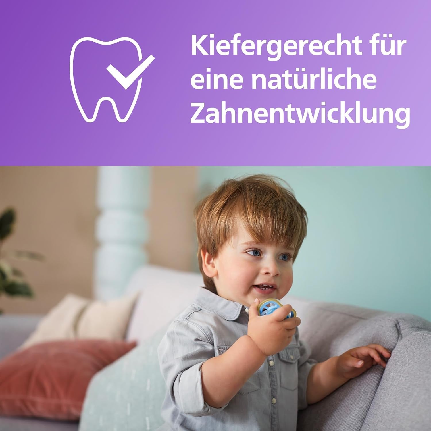 Suzetă Philips Avent Ultra Air - set de 2 suzete, fără BPA, respirabile, pentru bebeluși de la 18 luni, inclusiv cutie de transport și sterilizare, Whale/Whale (Model SCF349/24)