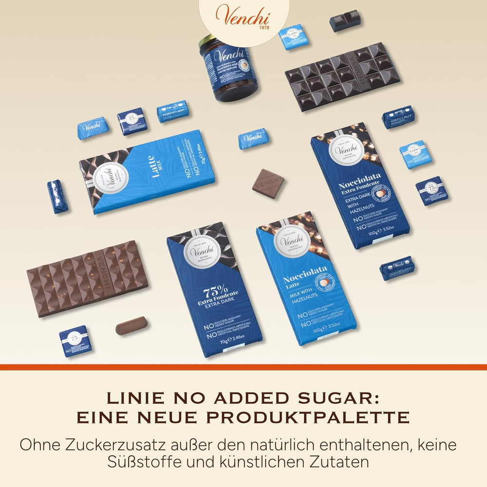 Venchi - Batoane de ciocolată cu lapte și alune de pădure - 70% zahăr - Praline cu alune de pădure IGP Piemont întregi, 1 kg - Fără gluten