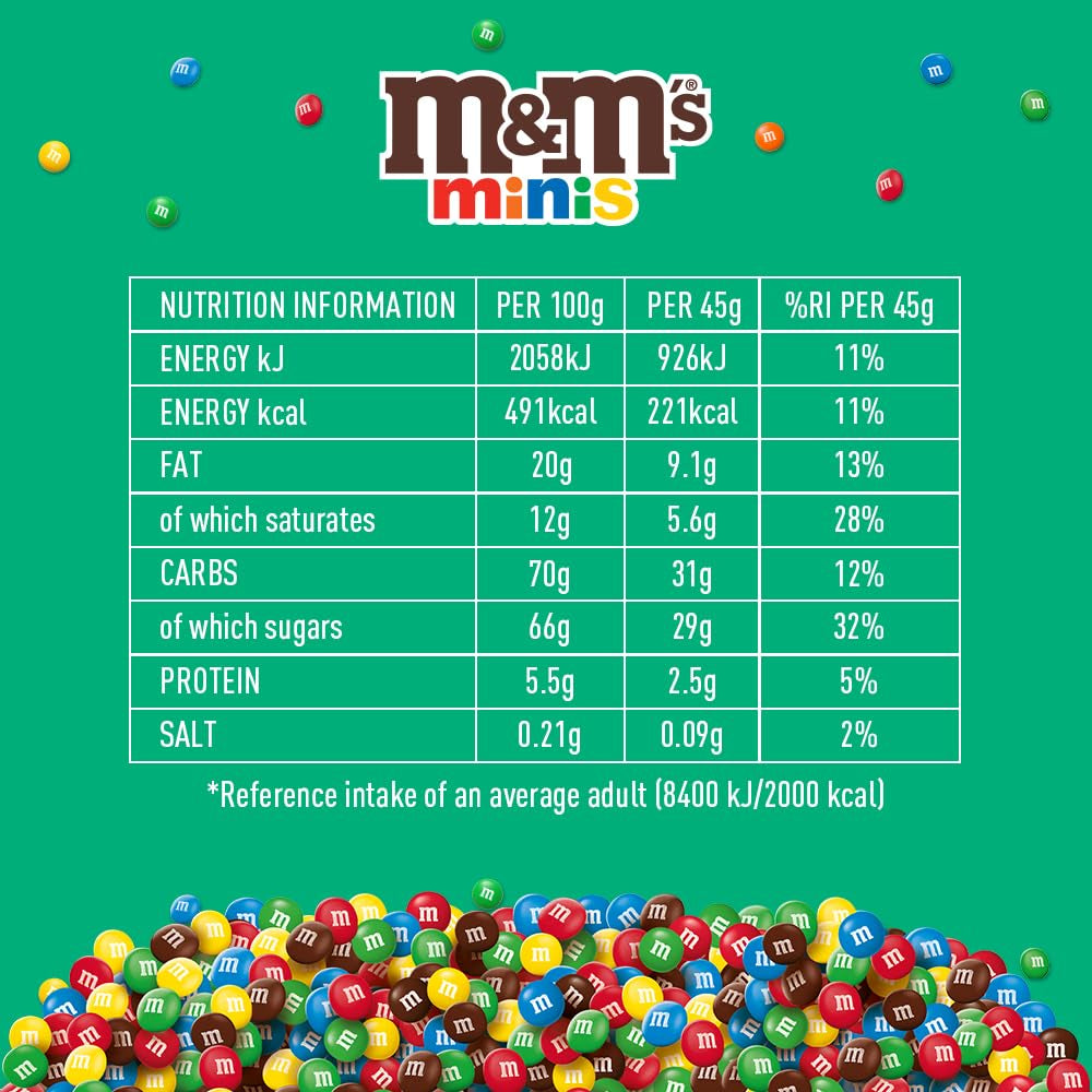M&M's Chocolate Minis, Ciocolată, 1 x 324g, Linte cu ciocolată (324g) (Pachet de 2)