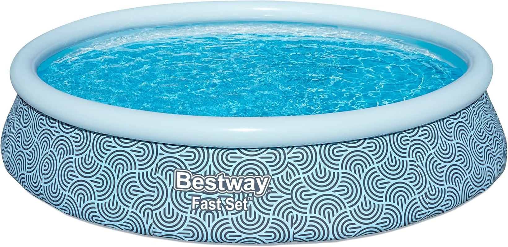 Set piscină gonflabilă Bestway Fast Set, rotundă, 396 cm x 396 cm x 84 cm, gri