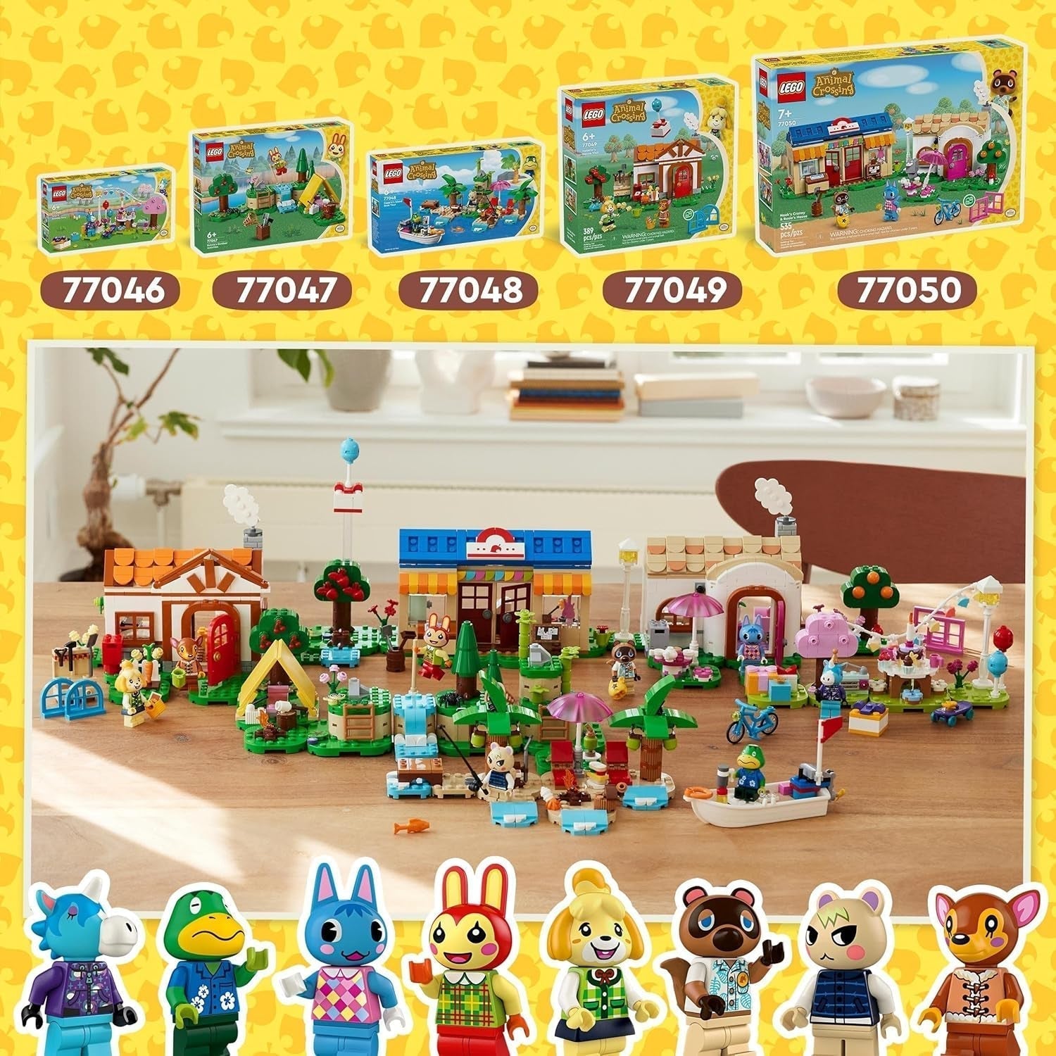 LEGO Animal Crossing Käptens Island Boat Tour, jucărie creativă pentru copii cu 2 minifigurine din seria de jocuri video, inclusiv Huschke, cadou pentru fete și băieți de la 6 ani 77048 Seturi de constructie Besuche den LEGO-Store