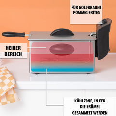 Tristar friteuză cu ulei FR-6935, 2000 wați, 3 litri, termostat, zonă rece, 3-4 persoane, metalic Electrocasnice Naty Shop