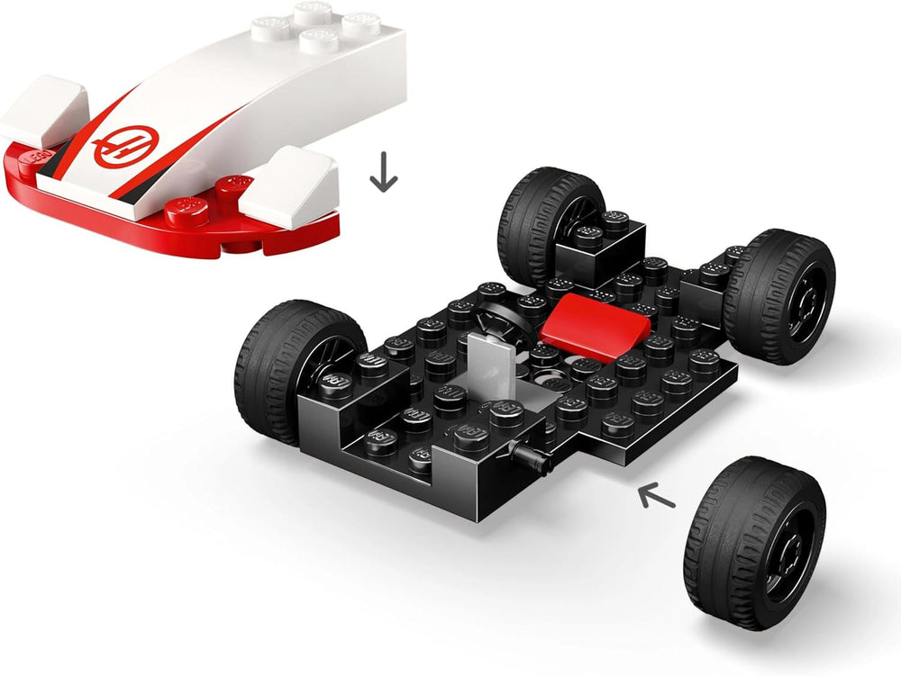 LEGO City F1 Williams Racing și Haas F1 Racing Cars - Jucărie Formula 1 cu mașini construibile și 2 minifigurine cu șofer de curse - Idei de cadouri mici pentru băieți și fete de la 4 ani 60464 Seturi de constructie Besuche den LEGO-Store