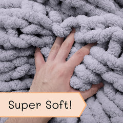 Chunky pătură tricotate, arunca, 100% mână tricotate cu jumbo chenille fire (127 X 152.4 Cm, gri liliac) Paturi si Cuverturi Adyrescia