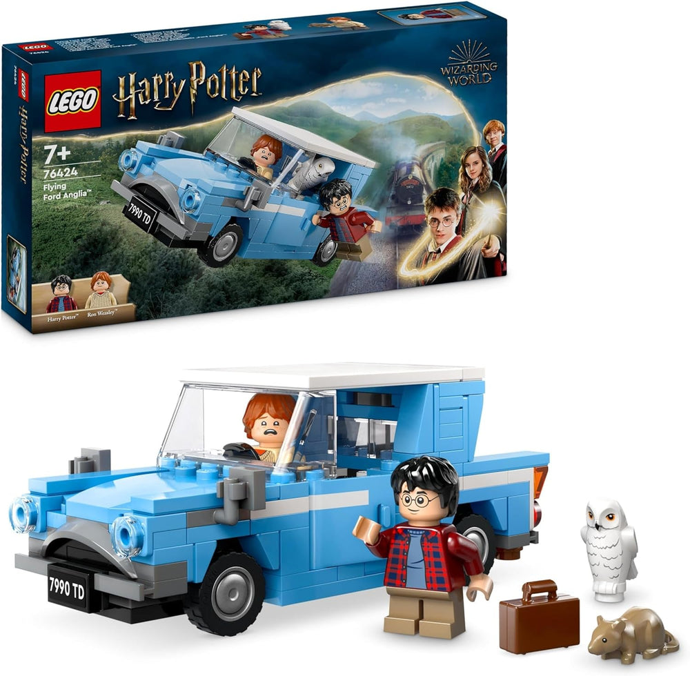 LEGO Harry Potter Flying Ford Anglia, mașină de jucărie construibilă pentru copii, cadou pentru băieți, fete și toți fanii de la 7 ani, set cu 2 mini figurine, inclusiv Ron Weasley, pentru jocuri de rol 76424 Seturi de constructie Besuche den LEGO-Store Titlu implicit