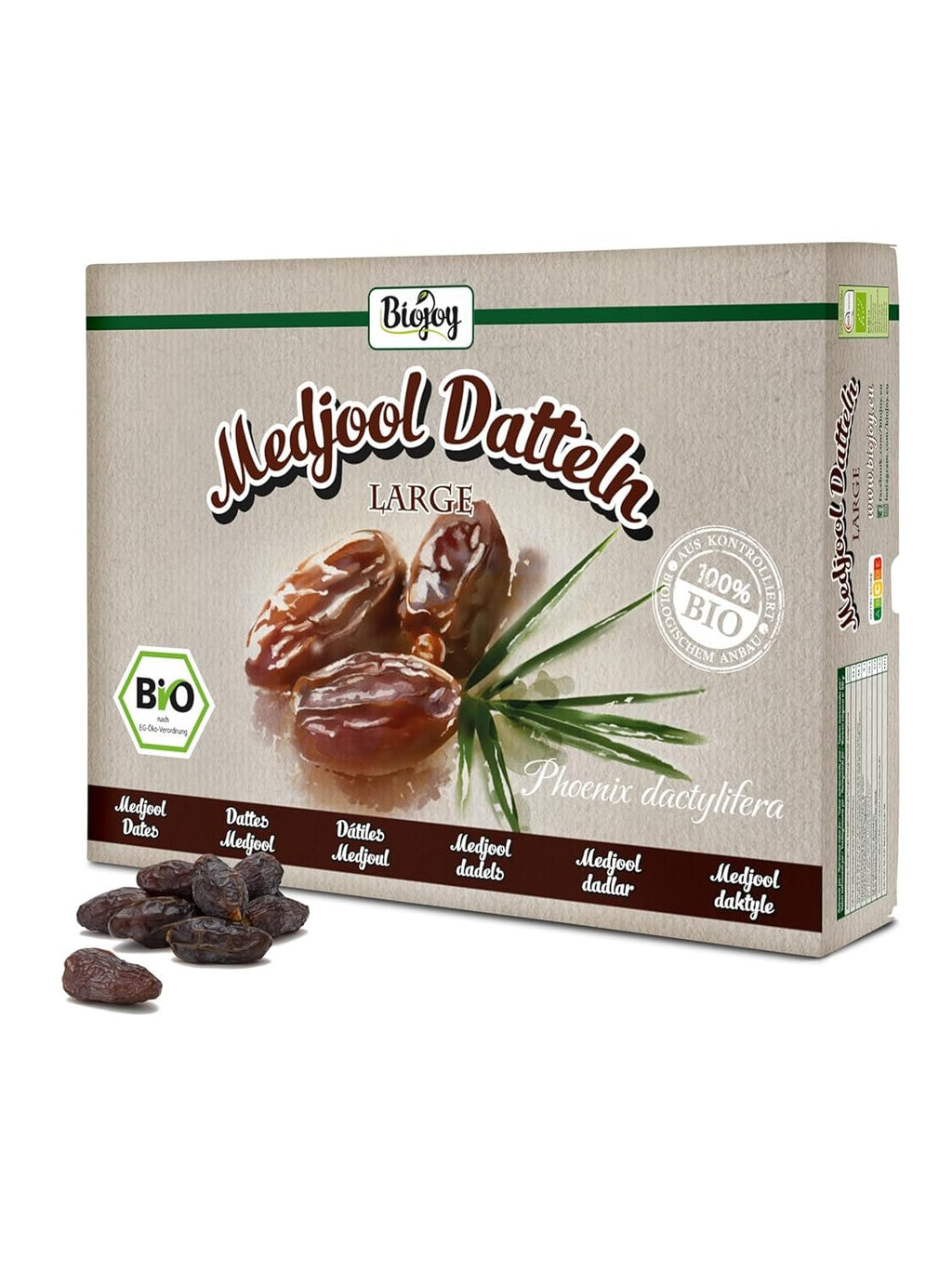 Biojoy BIO-Medjool curmale din Israel (5 kg), uscate și întregi, nesulfurate, Mare Produse deshidratate Naty Shop