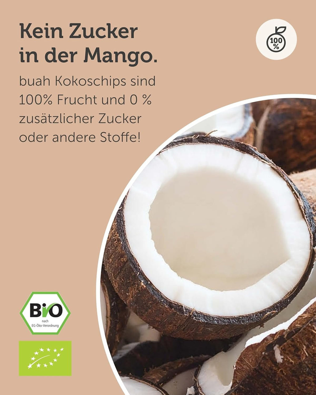 BUAH® Chipsuri de nucă de cocos uscată | Chipsuri din nucă de cocos organică, chipsuri de nucă de cocos ca gustare, pentru muesli și pentru coacere | Înlocuitor ideal pentru bomboane | Vegan și fără zahăr adăugat | 400g Produse deshidratate Naty Shop