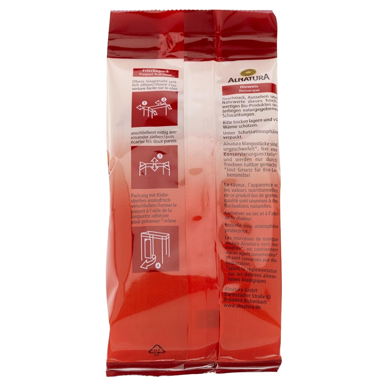 Bucăți de mango organic uscat, 100g Produse deshidratate Naty Shop