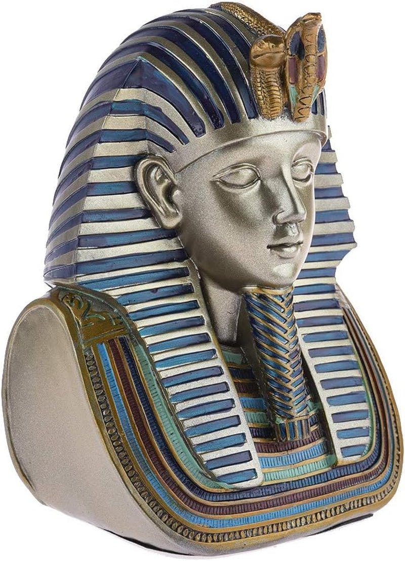 - Bust Faraon Ramses II 18 cm - decor egiptean - figura decor Egipt antichitate - figura statuie zeu - bust egiptean de aur - idee cadou originală pentru interior Statuete si sculpturi Naty Shop