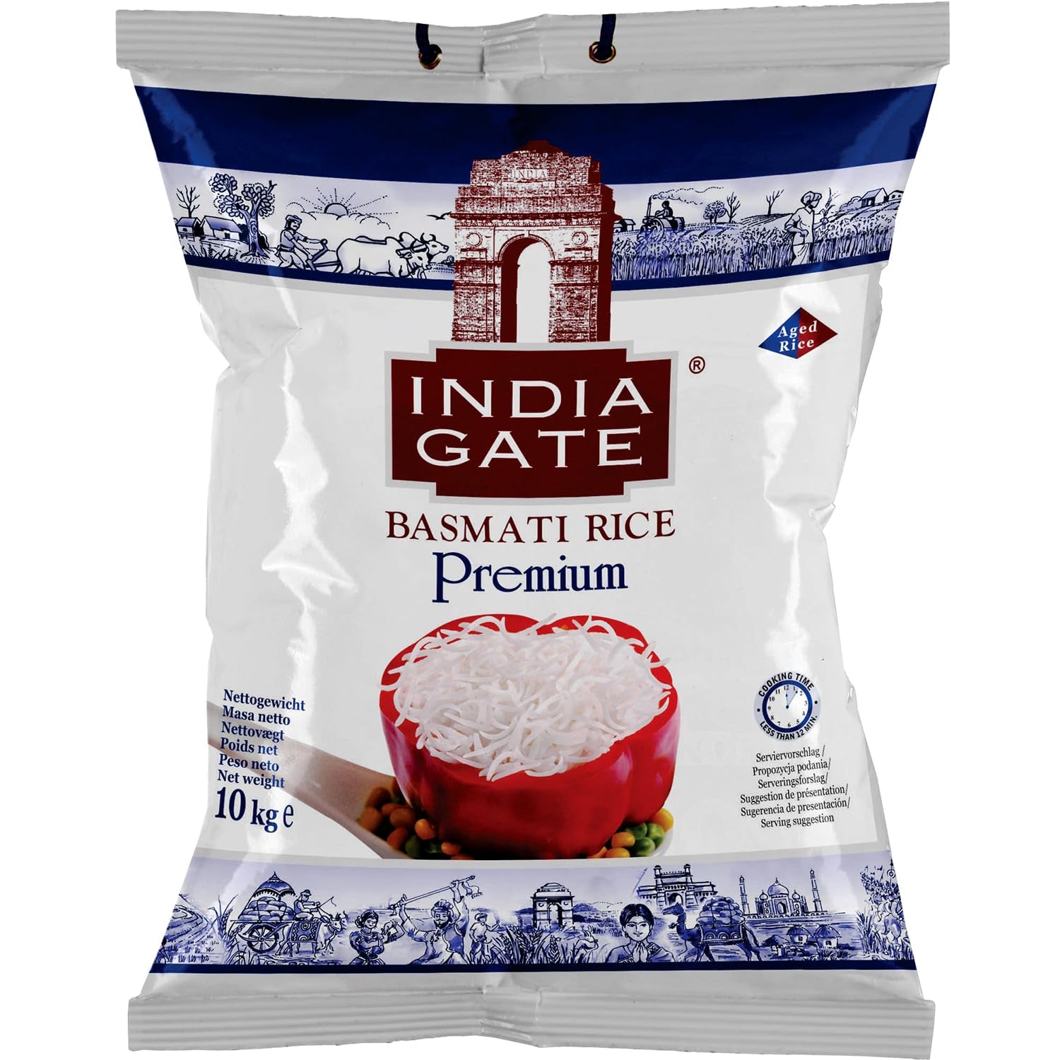 Orez Basmati Premium INDIA GATE – Orez cu bob lung fin, aromat, din India, bob lung fin (1 x 5 kg)