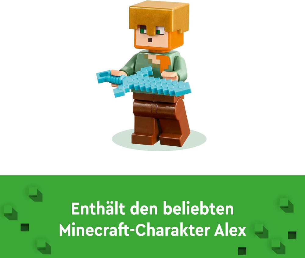 LEGO Minecraft The Armoury, set de jocuri cu figuri de eroi, arme de jucărie și figura Alex, jucărie de acțiune pentru băieți și fete, cadou pentru gameri și copii de la 7 ani 21252 Seturi de constructie Besuche den LEGO-Store