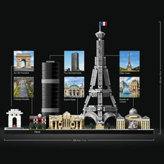 LEGO Arhitectură Paris, Model Kit cu Turnul Eiffel, Champs-Élysées și Louvre Model, Colecția Skyline, Decorațiuni pentru casă și birou, Idei cadou pentru colecționari, bărbați și femei 21044 Seturi de constructie Besuche den LEGO-Store