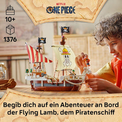 LEGO ONE PIECE - Das Piratenschiff Flying Lamb (Going Merry) - Spielset mit 5 Minifiguren - inkl. Ruffy, Zoro & Nami - Spielzeug zum Bauen - Geschenk für Jungen, Mädchen & Fans ab 10 Jahren - 75639