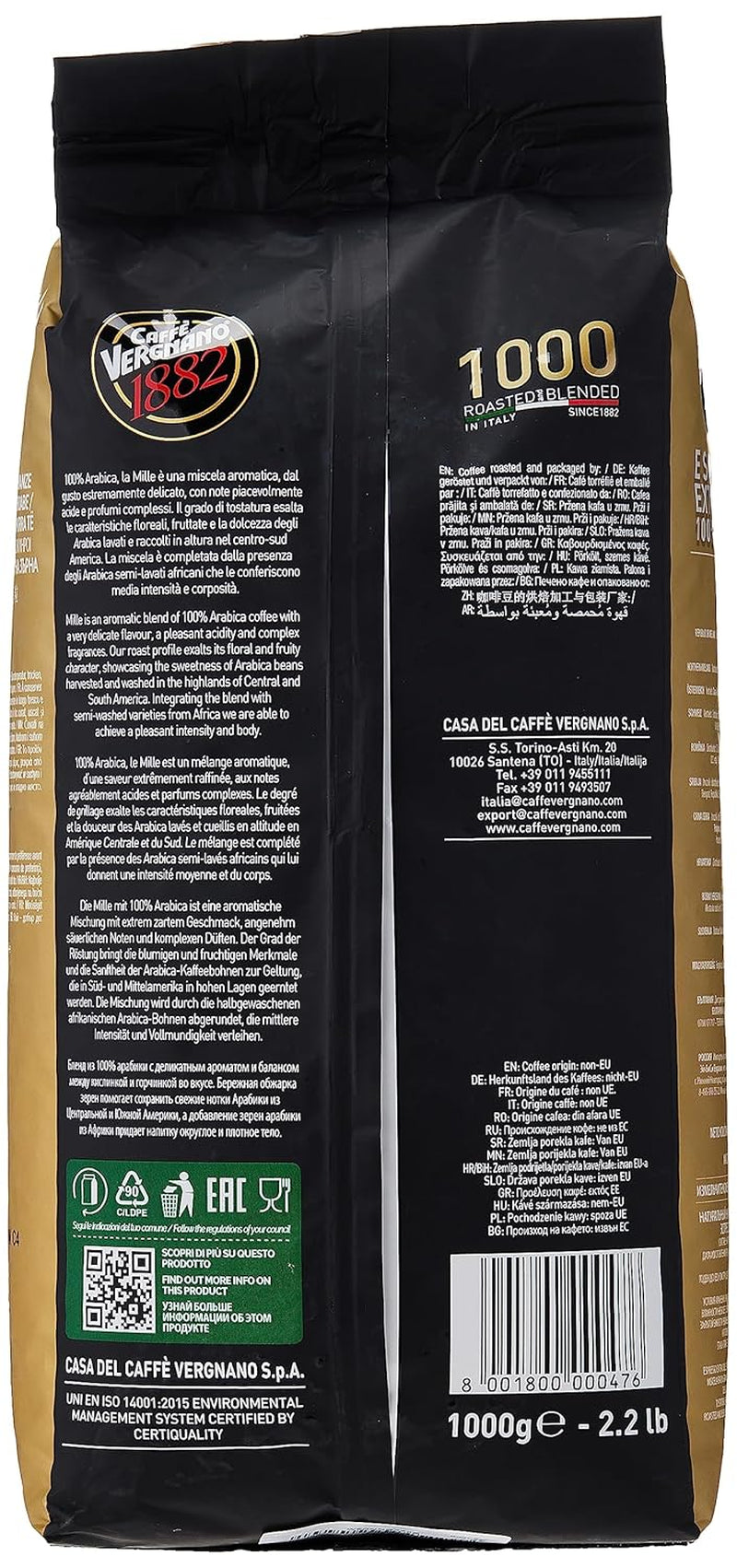 Caffè Vergnano boabe de cafea espresso EXTRA DOLCE 1000 (1kg)